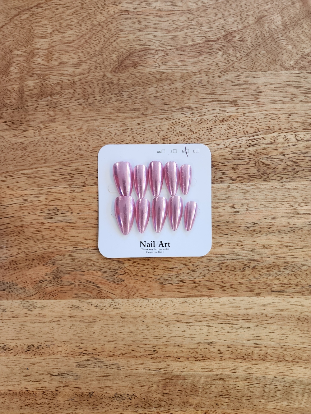 Pink Metallic Stiletto Press-On Nail Set